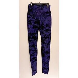 Lululemon High Rise Tie Dye Leggings Purple Black Marble Yoga Pants Size 6